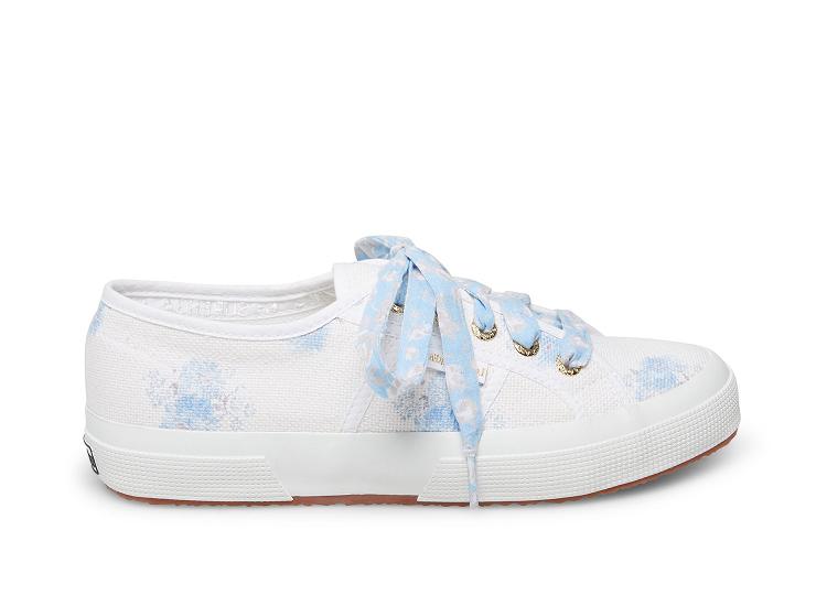 Superga 2750 Fancotw White Blue - Womens Superga x LoveShackFancy Shoes